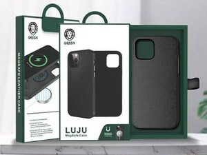 قاب محافظ چرم مگنتی آیفون گرین Green Luju MagSafe Leather Case iPhone 12 Pro Max