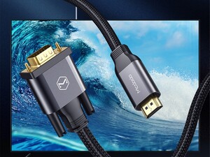 مبدل اچ دی ام آی به وی جی ای 2 متری مک دودو Mcdodo HDMI to VGA Convertor Cable 2M CA-777 قابلیت نمایش تصاویر با کیفیت بالا