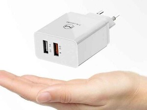 شارژر دیواری 18 وات فست شارژ دو پورت مک دودو MCDODO Dual Port Wall Charger 18W CH-513 در رنگ سفید