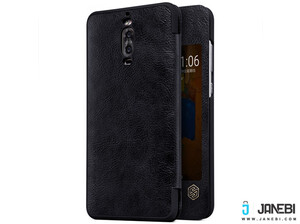 پشت و روی سیاه کیف چرمی نیلکین هواوی HUAWEI Mate 9 Pro Qin Leather Case