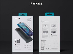 محافظ صفحه نمایش شیشه ای و محافظ لنز نیلکین آیفون Nillkin Amazing 2in1 HD Full Glass iPhone 12 mini