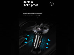 شارژر فندکی یو اس بی و اف ام پلیر خودرو یوسامز USAMS US-CC115 3.4A Wireless FM Transmitter Car Charger