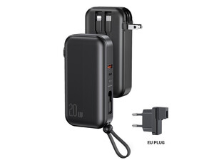 پاوربانک شارژ سریع به همراه دوشاخه و کابل یوسامز USAMS CD172 3IN1 Quick Charge Powerbank QC3.0 PD20W 10000ma