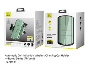 پایه نگهدارنده هوشمند و شارژر وایرلس یوسامز Usams US-CD133 Wireless Charging Car Holder