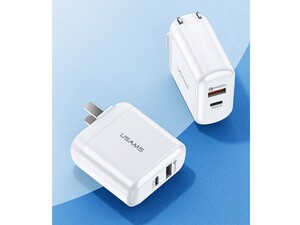 شارژر دیواری سریع 2 پورت یوسامز Usams T12 PD QC3.0 Fast USB Wall Charger