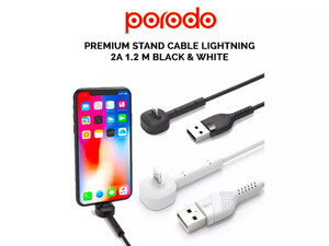 قیمت کابل لایتنینگ مخصوص بازی پورودو  Porodo PD- STCA Premium Stand Cable High Speed Lightning 2A