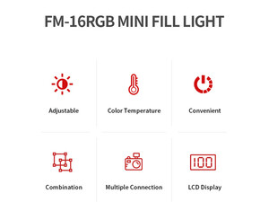 نور ثابت موبایل جی‌ماری Jmary FM-16 Mini RGB Fill Light