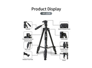 خرید سه پایه و منوپاد با قابلیت فیلم برداری عمودی 360 درجه جی ماری Jmary Kp-2274 Professional Tripod