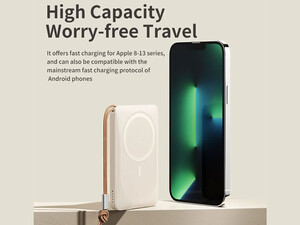 پاوربانک بی سیم مغناطیسی 10000 وات راک Rock P89 Magnetic Wireless Power Bank