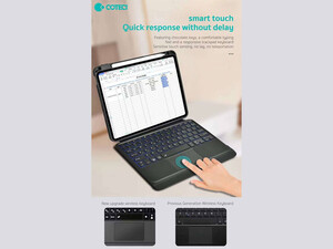 گارد کیبورددار مگنتی آیپد 10 اینچ کوتتسی Coteetci Magnetice Sphit Keyboard Lither Case Ipad 10 64011