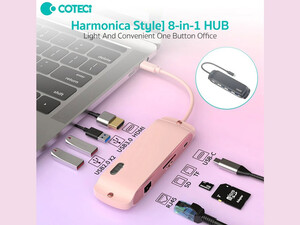 هاب تایپ سی 8 پورت  کوتسی Coteci 8in1 USB-C Hub 16005