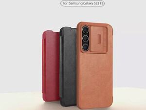 گارد کتابی سامسونگ اس 23 اف ای نیلکین Nillkin Samsung Galaxy S23 FE Qin Pro leather case