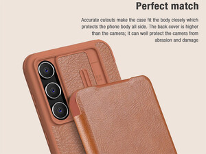 خرید کیف محافظ سامسونگ اس 23 اف ای نیلکین Nillkin Samsung Galaxy S23 FE Qin Pro leather case