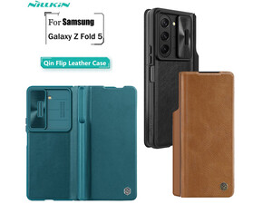 گارد کتابی سامسونگ زد فولد 5 نیلکین Nillkin Samsung Galaxy Z Fold 5/W24 Qin Pro leather case