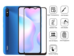 گلس و محافظ تمام صفحه Mletubl Full Glass For Redmi 9A/9C/Huawei Enjoy 20