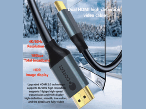 کابل دو سر اچ دی ام آی 3 متری کوتتسی Coteci 4K Hdmi 2.0 Dual Port 87103