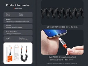 کابل رابط صدای  لایتنینگ به جک 3.5 میلیمتری مک دودو McDoDo Audio Cable Lightning To DC3.5mm, Castle series CA-0890