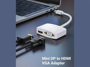 خرید مبدل مینی دیسپلی پورت به وی جی ای و اچ دی ام آی یوگرین Ugreen Mini Displayport Lightning to HDMI VGA Converter Adapter_J43