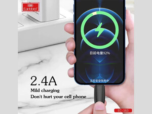 فروش کابل شارژ سریع یو اس بی به تایپ سی 2.4 آمپر 0.25 متری ارلدام Earldom Charging Cable 25cm