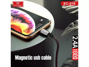 بهترین کابل تبدیل مغناطیسی USB به لایتنینگ ارلدام Earldom Magnetic Lightning fast charging cable model EC-078i