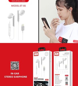 هندزفری سیمی لایتنینگ ارلدام Earldom iPhone Lightning Earphone ET-E6