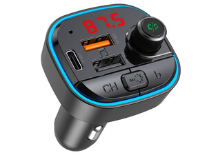 فروش شارژر فندکی تایپ سی و یو اس بی 3.1 آمپر و گیرنده بلوتوثی خودرو ایکس او XO BCC11 FM Transmitter + Car Charger