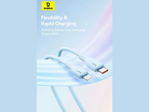 کابل شارژ سریع تایپ سی به لایتنینگ 20 وات 2 متری بیسوس Baseus Pudding Series Fast Charging Cable Type-C to IP 20W P10355701111-01