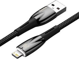 خرید کابل شارژ لایتنینگ 2.4 آمپر یک متری بیسوس Baseus Glimmer Fast Charging Data Cable CADH000201