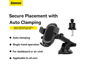 ارزانترین هولدر دو منظوره بیسوس Baseus UltraControl Pro Series Clamp-Type Holder Car C40351600113-00