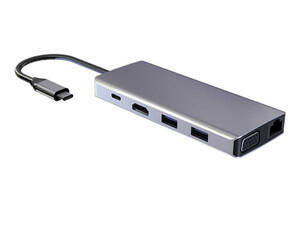 قیمت هاب 11 پورت تایپ سی پاورولوژی Powerology 11 in 1 USB-C VGA, Ethernet and HDMI Hub P11CHBMCGY