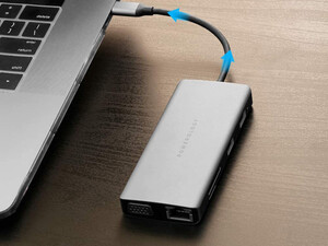 هاب 11 پورت تایپ سی پاورولوژی Powerology 11 in 1 USB-C VGA, Ethernet and HDMI Hub P11CHBMCGY