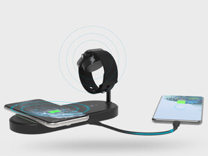 قیمت استند و شارژر وایرلس مگنتی پاورولوژی Powerology 4in1 Fast-Wireless Charging Dock P41MFCHBK