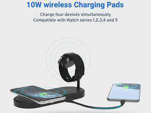 استند و شارژر وایرلس مگنتی پاورولوژی Powerology 4in1 Fast-Wireless Charging Dock P41MFCHBK