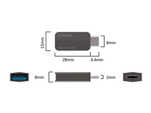 مبدل تایپ سی به یو اس بی اوریکو ORICO CTA2 Type-C to USB-A OTG Adapter