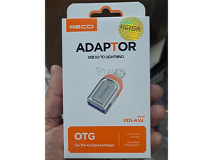 خرید مبدل اوتی جی USB3.0 به لایتنینگ  رسی  Recci RDS-A16L Lightning OTG Adapter