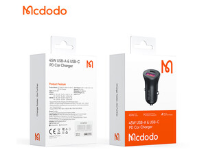 خرید شارژر فندکی 45 وات فست شارژ مک دودو CC MCDODO BLACK 45W PD+ 5A FAST CAR CHARGER CC 2680