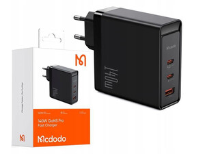 قیمت شارژر دیواری 3 پورت 140 وات مک دودو مدل MCDODO CH-2911 GaN 5 Pro 140W Dual Type-C + USB Fast Charger (EU plug)