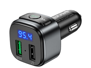 شارژر فندکی با قابلیت پخش موسیقی و تماس هوکو Hoco Car charger E67 with wireless FM transmitter