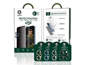 پک 4 در 1 آیفون 12 پرو مکس گرین Green iPhone 12 Pro Max 4 In 1 360° Privacy Protection Pack