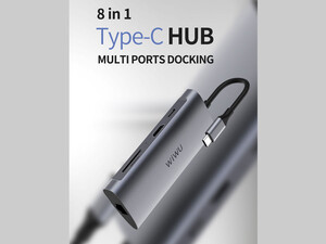 خرید بهترین هاب مک بوک فلزی ویوو WiWU Alpha 831HRT Type-C Hub 8-in-1 Multiport Macbook Adapter