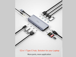 هاب تایپ سی 12 پورت فلزی ویوو WiWU Alpha 12 in 1 Usb Type C Hub