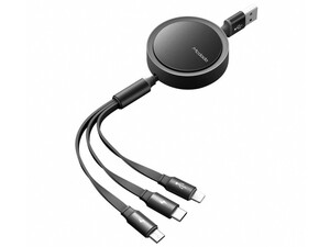 کابل شارژ 1.2 متری جمع شونده تایپ سی + لایتنینگ + میکرو یو اس بی مک دودو Mcdodo 3 in 1 Retractable Charging Cable 1.2M CA-725