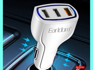 خرید شارژر فندکی سه پورت یو اس بی 3.1 آمپر ارلدام EARLDOM 5V 3.1A Car Charger with 3 USB Car Adapter USB Car Charger for iPhone