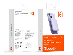 پاور بانک وایرلس مگنتی 15 وات 5000 مک دودو Mcdodo MC-395 Mini Magnetic 15W Fast Charge Power Bank 5000mAh