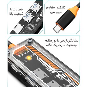 فروش هاب تایپ سی 6 پورت شفاف کوتسی