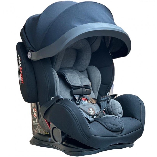 صندلی ماشین لورلی مدل 2024‎ (سایبان دار) - مشکی طوسی