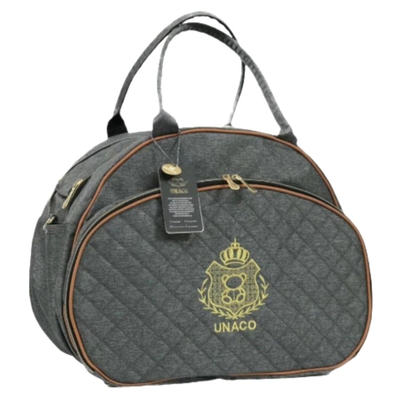 ساک لوازم یوناکو مدل جولی (طوسی نوار قهوه ای)