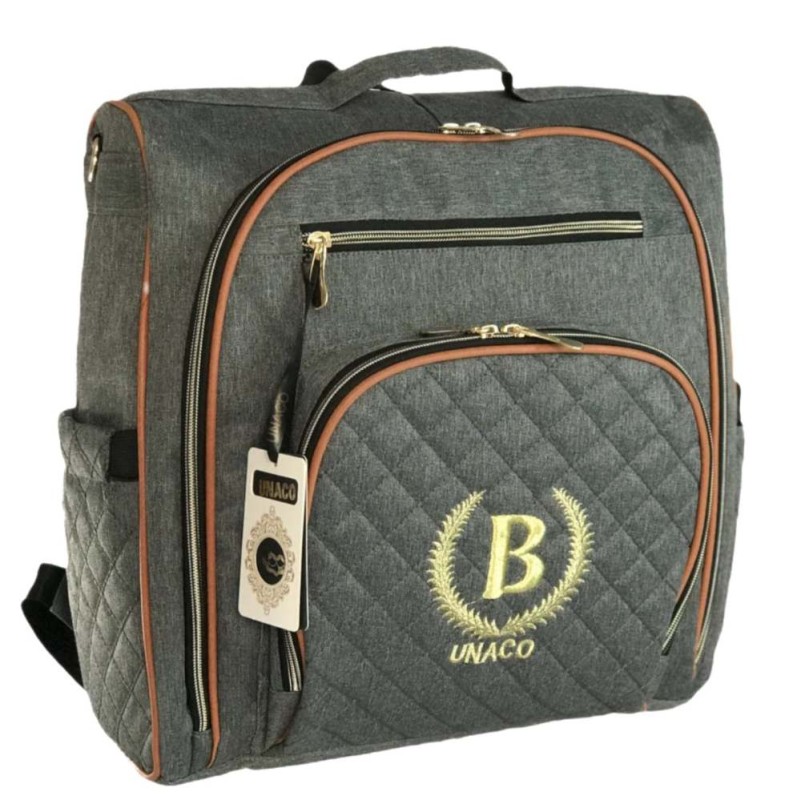 ساک لوازم یوناکو مدل بنیتا (طوسی نوار قهوه ای)