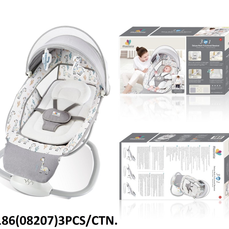 گهواره و نی نی لای لای موزیکال ماستلا Mastela طرح کاکتوس و زرافه