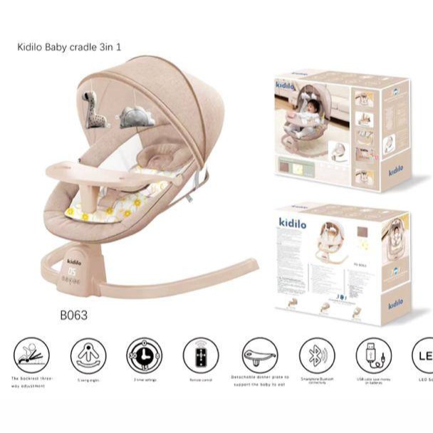 گهواره برقی کیدیلو مدل Kidilo Multi-Functional (کرم) (موجود در انباری - ارسال فوری)